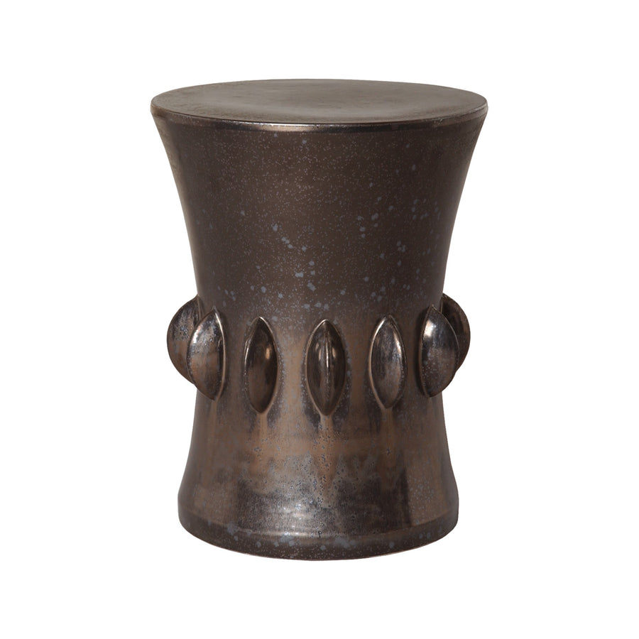 Jewel Garden Stool/Table with a Gunmetal Glaze
