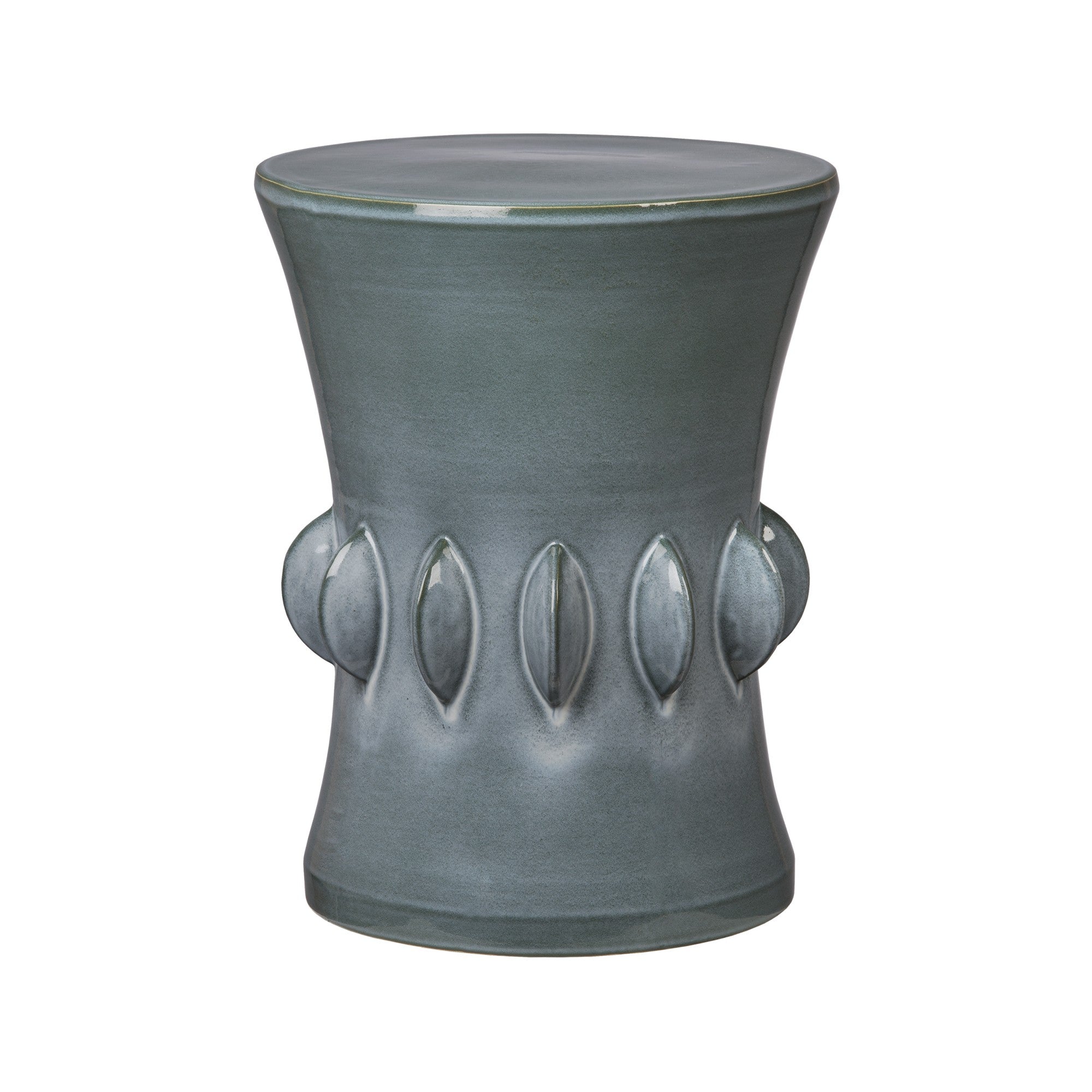 Jewel Garden Stool/Table with a Light Gray Glaze