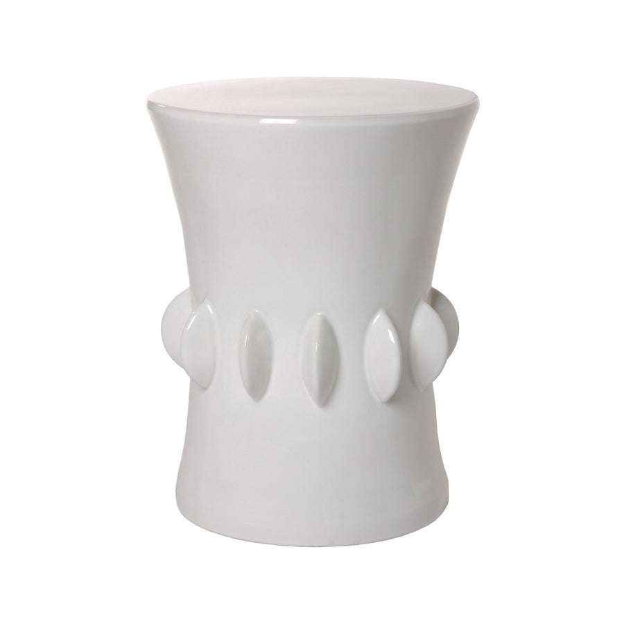 Jewel Garden Stool/Table with a White Glaze