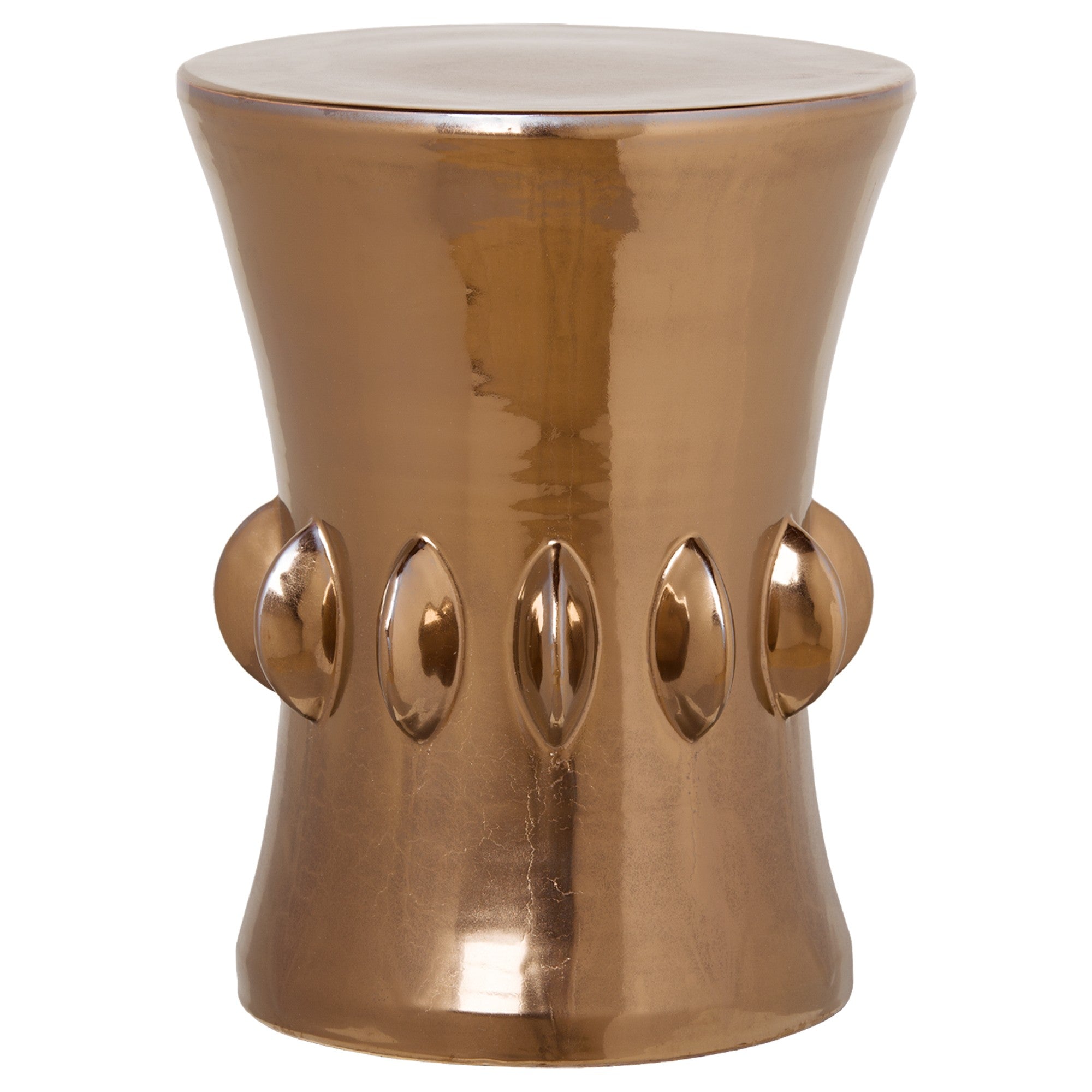 Large Jewel Garden Stool/Table with a Gold Glaze