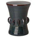 Large Jewel Garden Stool/Table with a Green Kelp Glaze