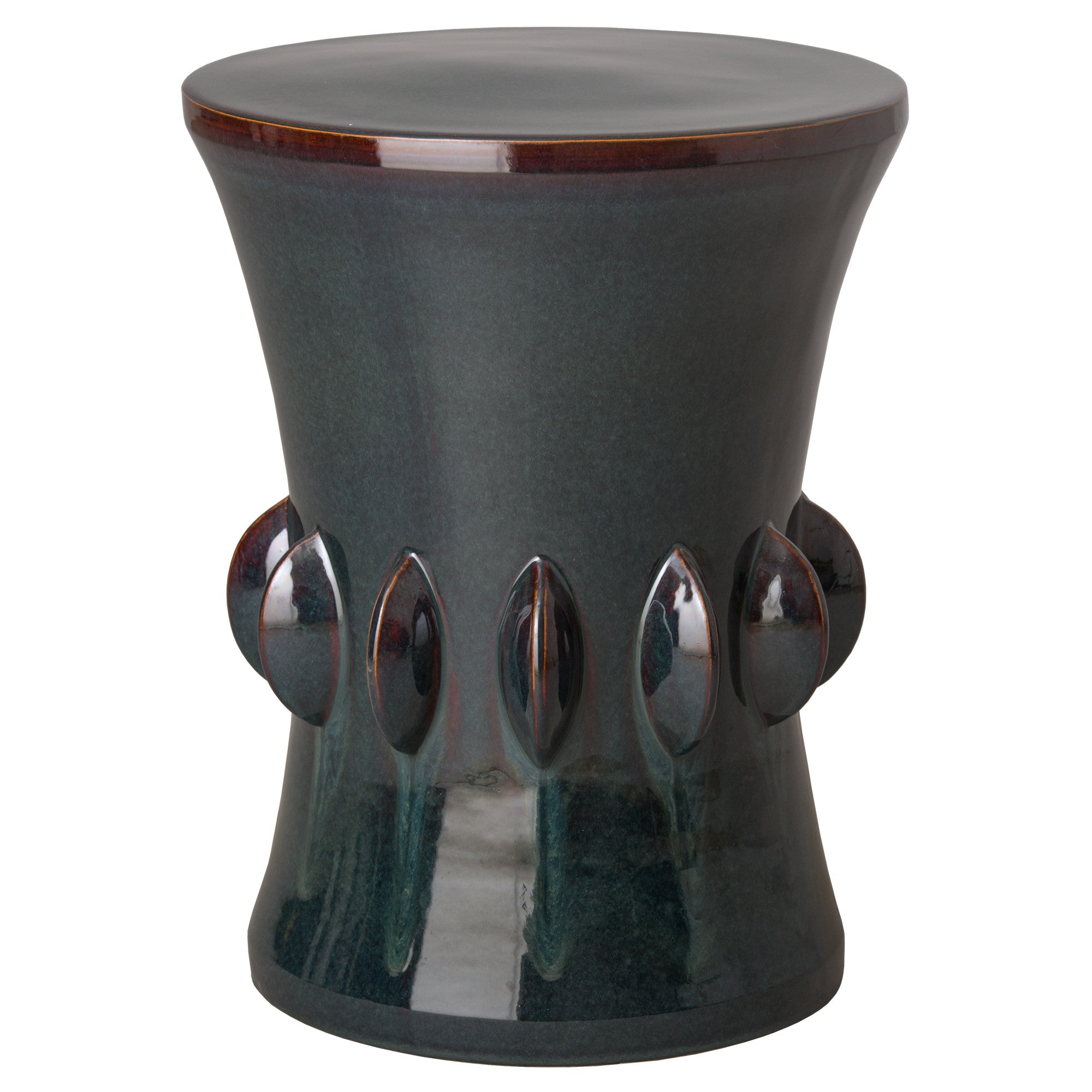 Large Jewel Garden Stool/Table with a Green Kelp Glaze