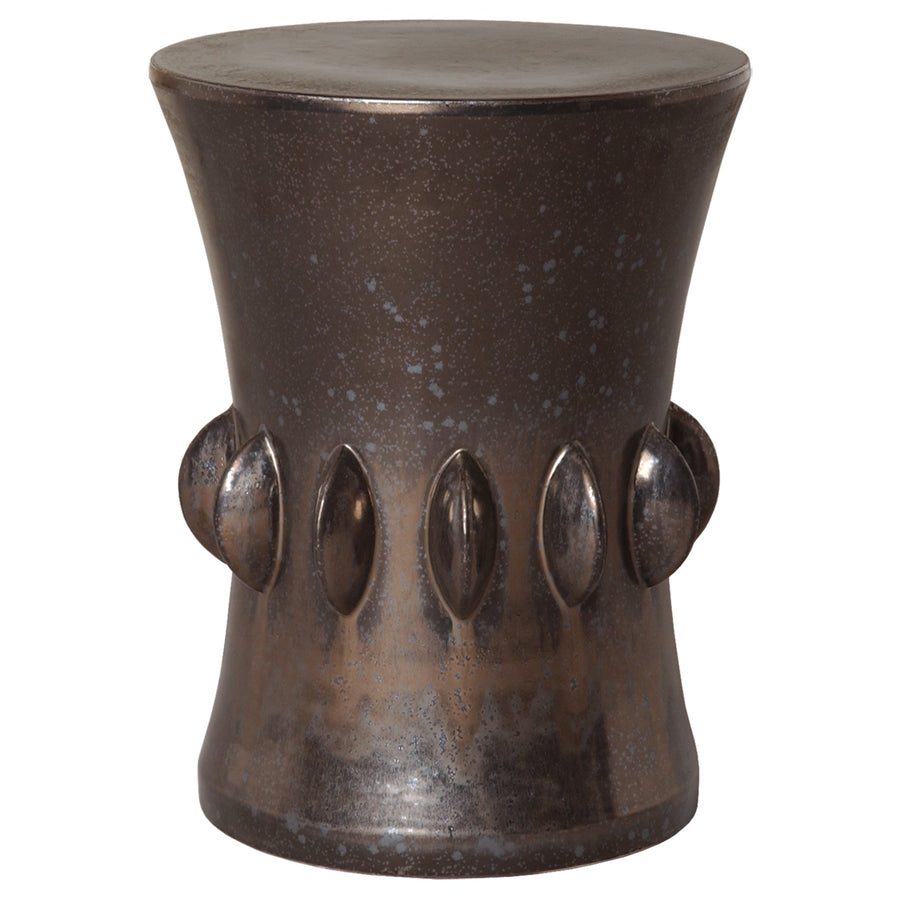 Large Jewel Garden Stool/Table with a Gunmetal Glaze
