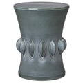 Large Jewel Garden Stool/Table with a Light Gray Glaze