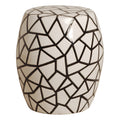Ice Ray Garden Stool/Table with a Black & White Glaze