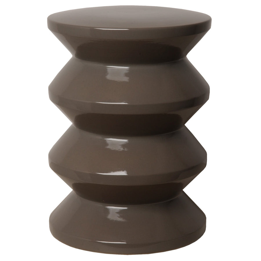 Accordion Garden Stool/Table with a Gray Glaze
