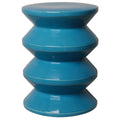 Accordion Garden Stool/Table with a Turquoise Glaze