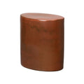Oval Garden Stool/Table with a Copper Glaze