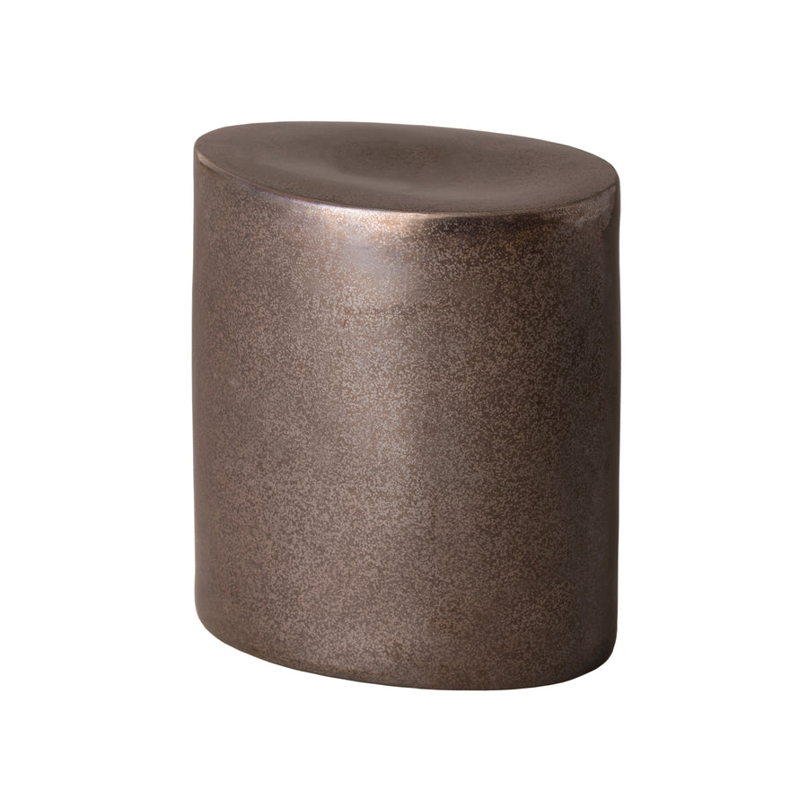 Oval Garden Stool/Table with a Gunmetal Glaze