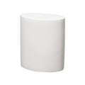 Oval Garden Stool/Table with a White Glaze