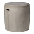Round Garden Stool/Table with a Light Gray Glaze