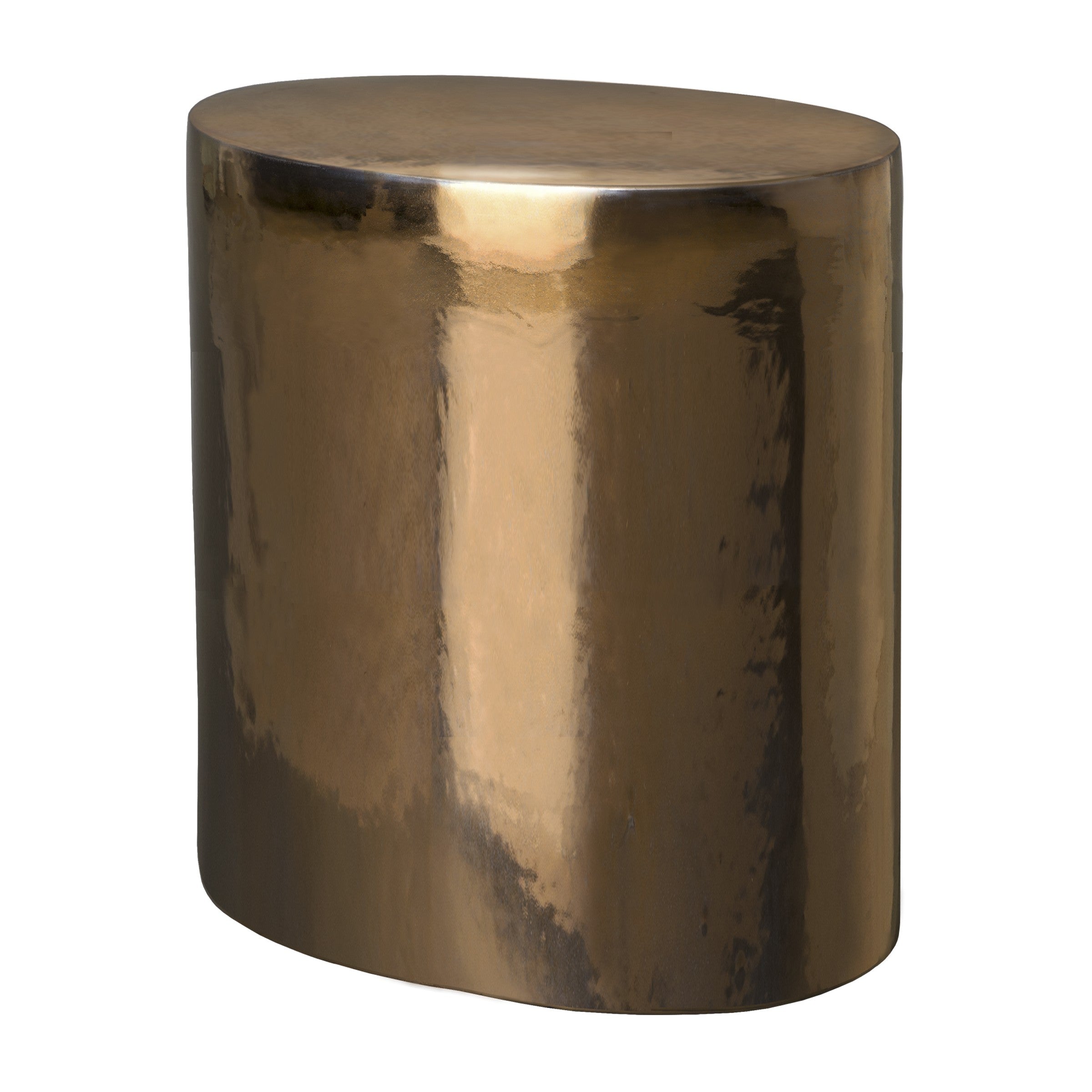 Large Oval Stool/Table with a Gold Glaze