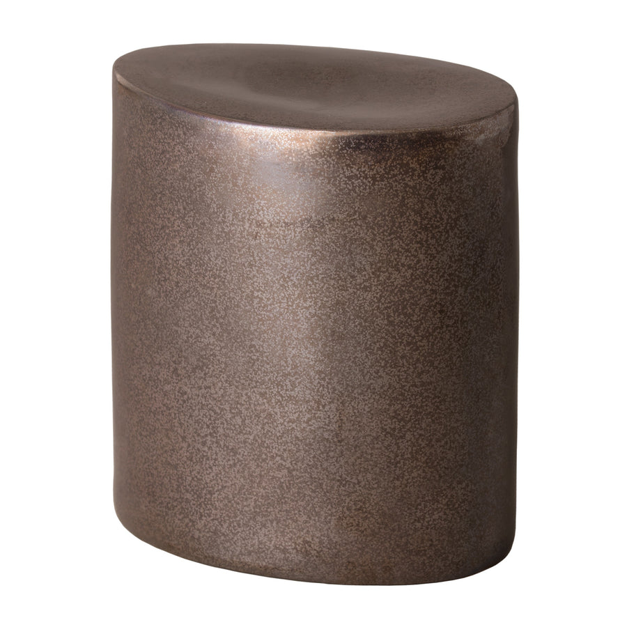 Large Oval Stool/Table with a Gunmetal Glaze