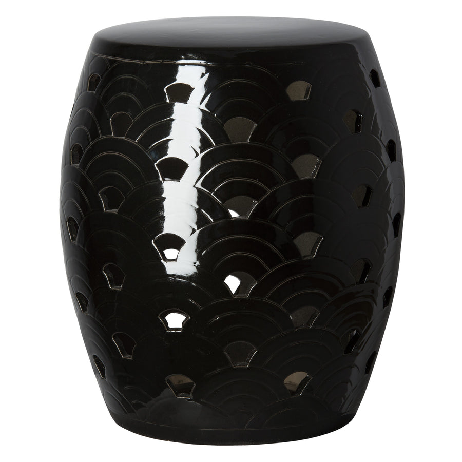 Wave Garden Stool/Table with a Black Glaze