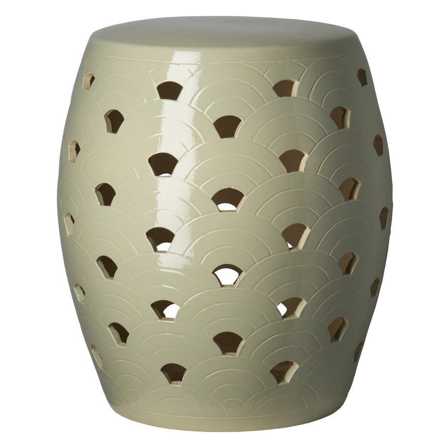 Wave Garden Stool/Table with a Caper Gray Glaze