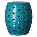 Wave Garden Stool/Table with a Turquoise Glaze