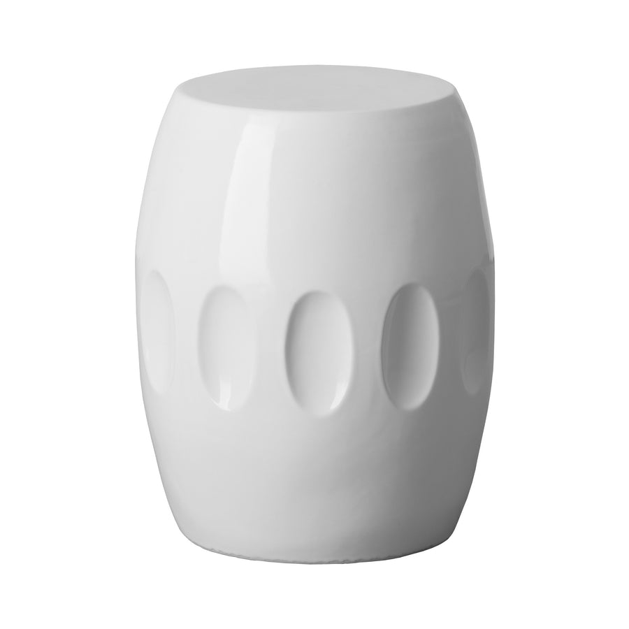 Orion Garden Stool/Table with a White Glaze