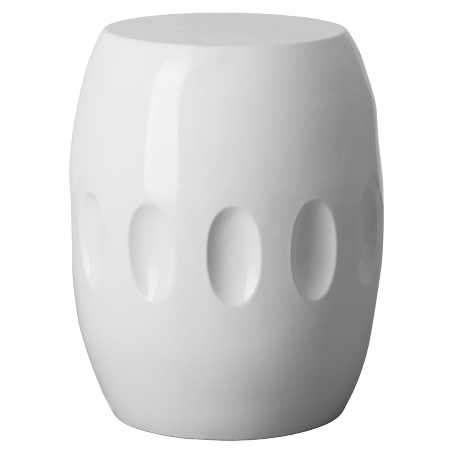 Large Orion Garden Stool/Table with a White Glaze