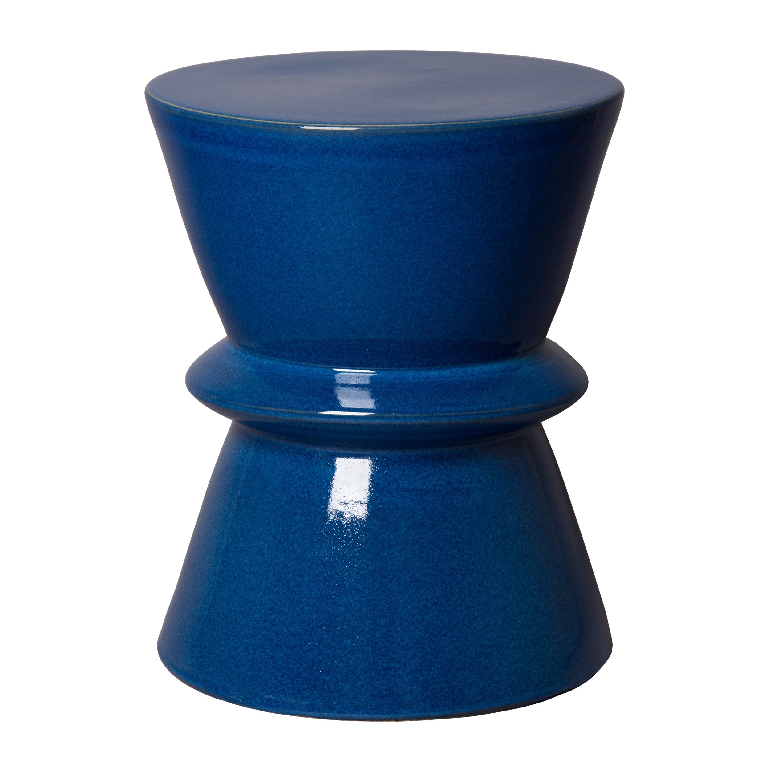Zip Garden Stool/Table with a Blue Glaze