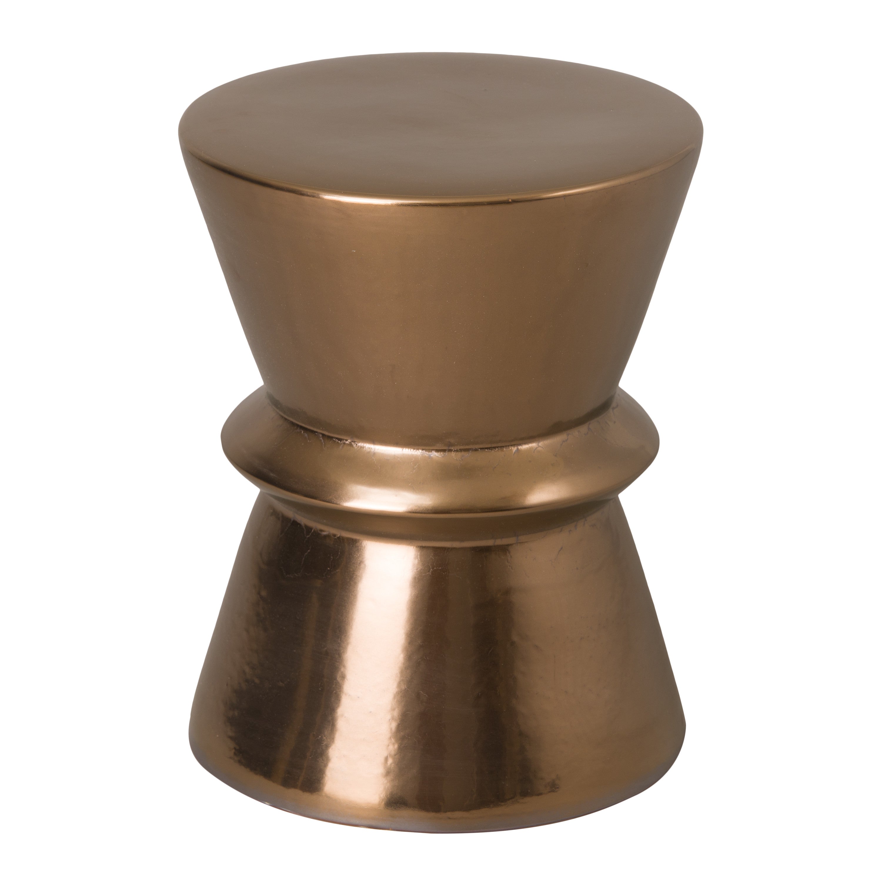 Zip Garden Stool/Table with a Gold Glaze