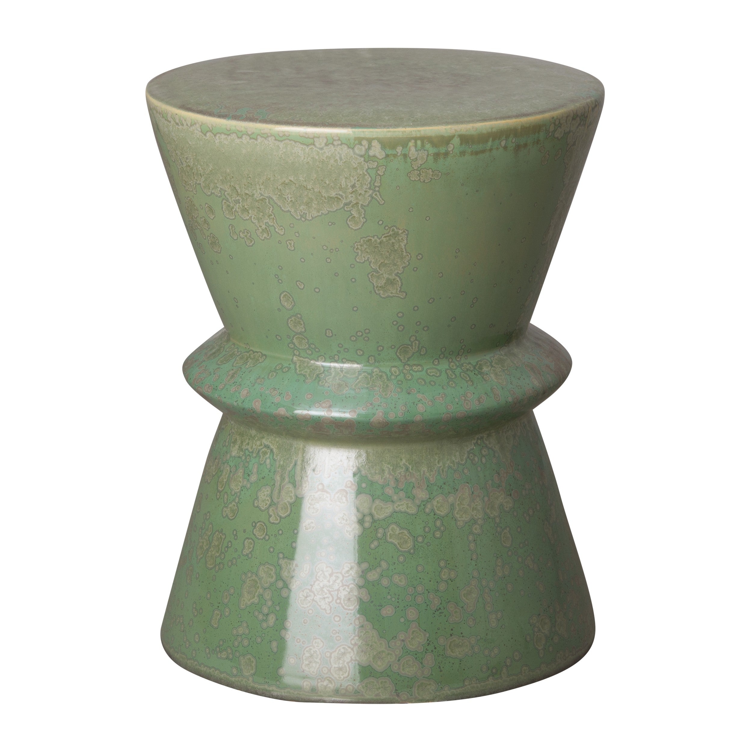 Zip Garden Stool/Table with a Green Speckle Glaze