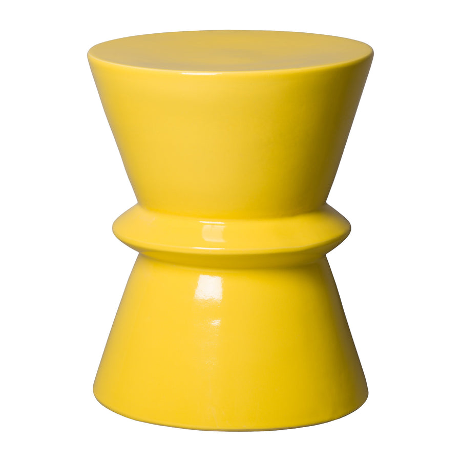 Zip Garden Stool/Table with a Yellow Glaze