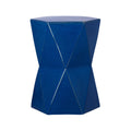 Matrix Hexagon Garden Stool/Table with a Blue Glaze