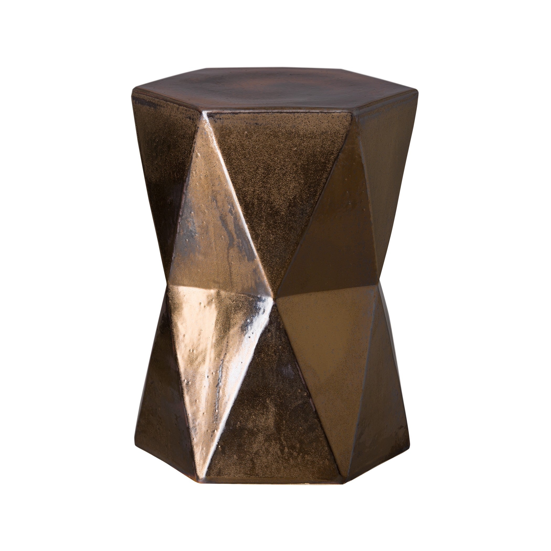 Matrix Garden Hexagon Stool/Table with a Gold Glaze