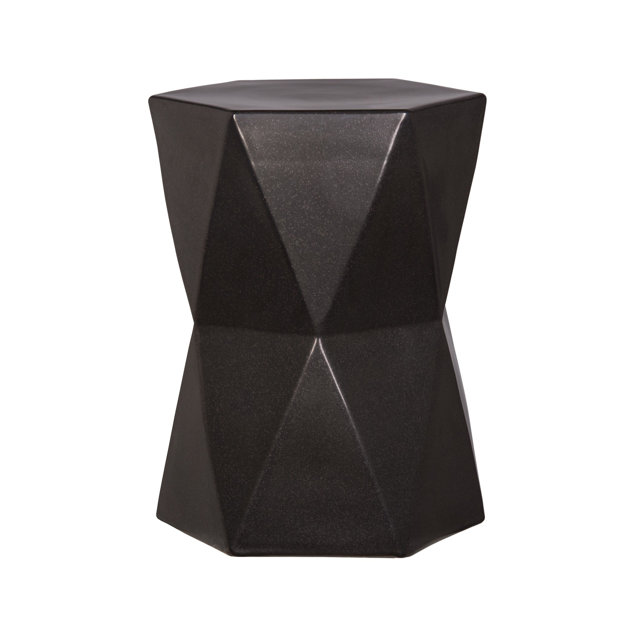 Matrix Hexagon Garden Stool/Table with a Gunmetal Glaze