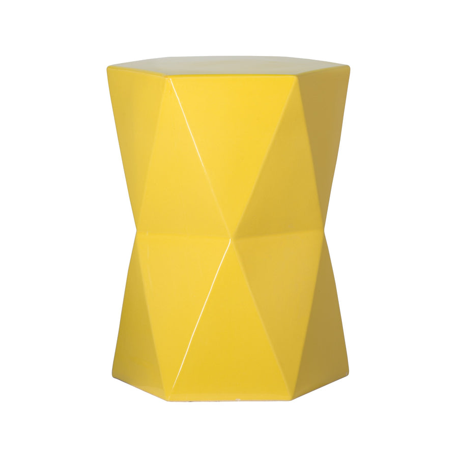 Matrix Hexagon Garden Stool/Table with a Yellow Glaze