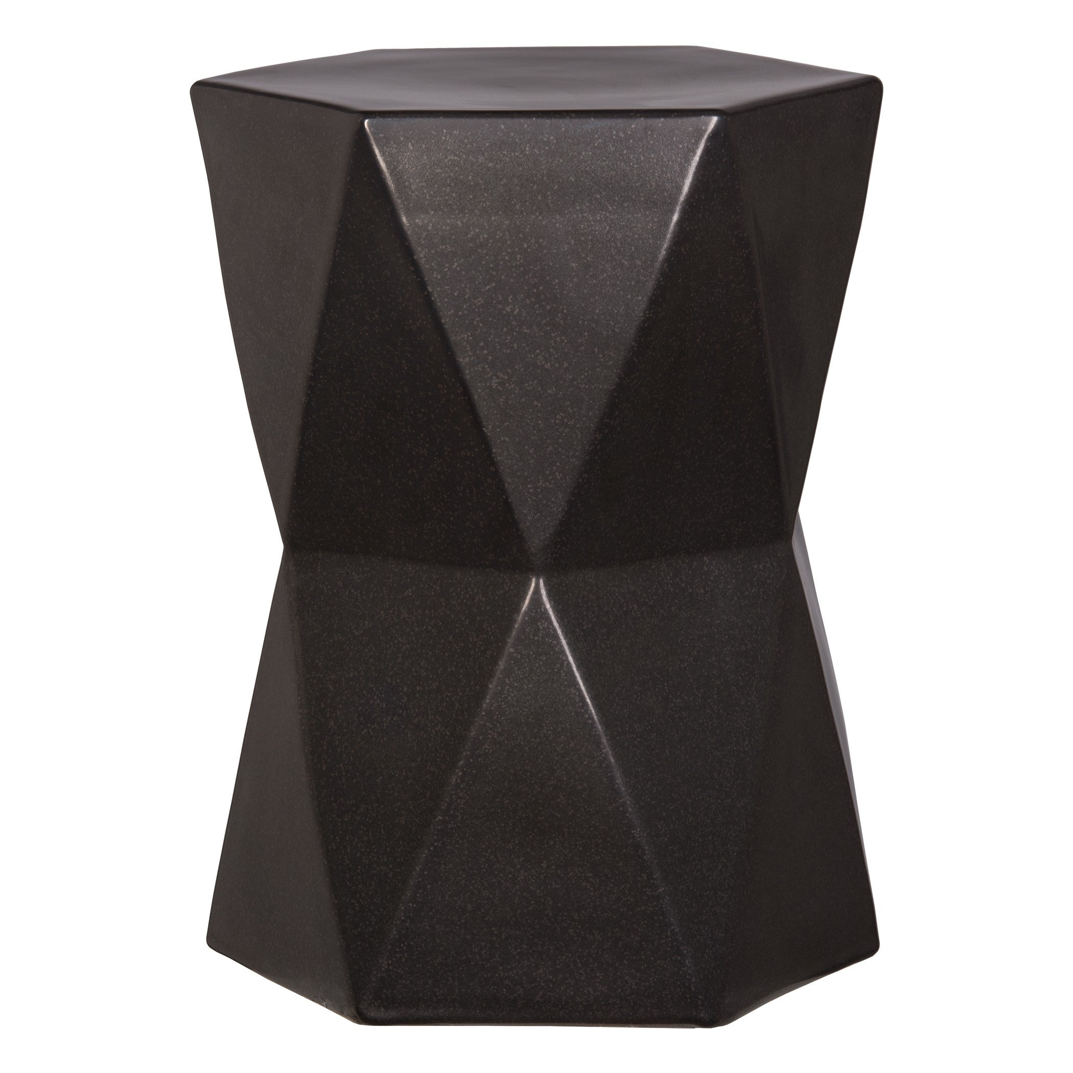 Large Matrix Hexagon Garden Stool/Table with a Gunmetal Glaze