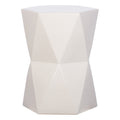 Large Matrix Hexagon Garden Stool/Table with a White Glaze