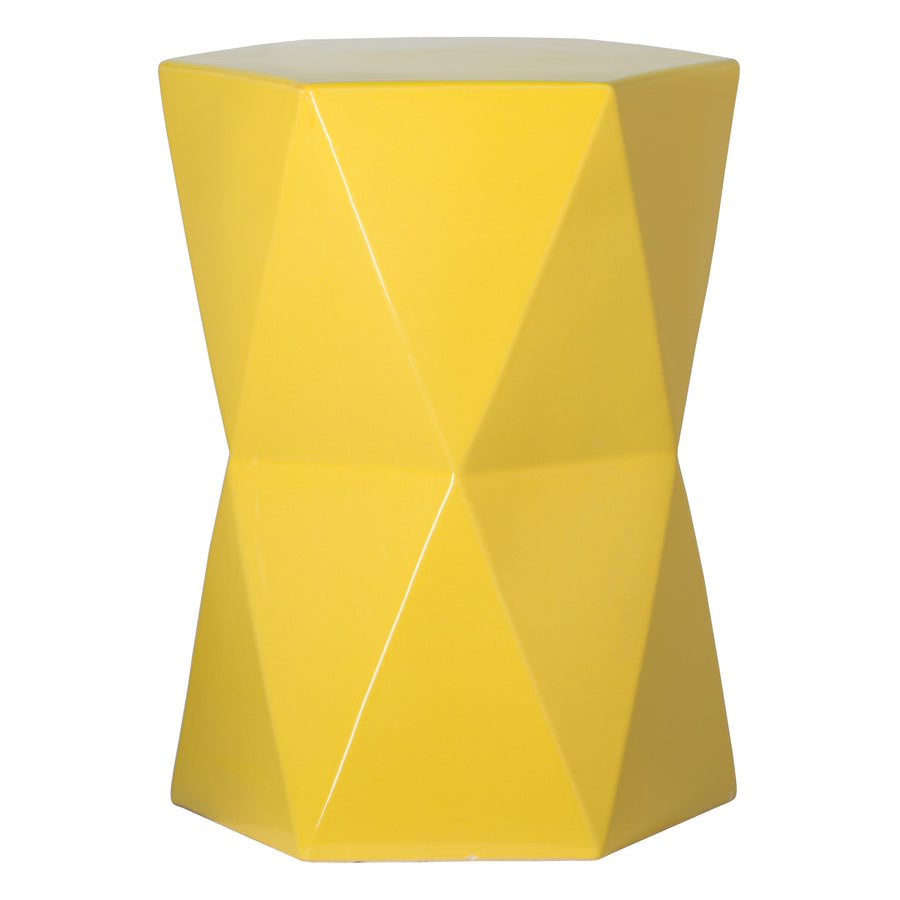 Large Matrix Hexagon Garden Stool/Table with a Yellow Glaze