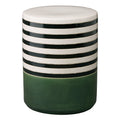 Stripe Garden Stool/Table with a Bay Green Glaze