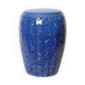 Lattice Garden Stool/Table with a Blue Glaze