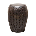 Lattice Garden Stool/Table with a Gunmetal Glaze