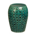 Lattice Garden Stool/Table with a Green Glaze