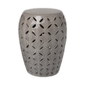 Lattice Garden Stool/Table with a Gray Glaze