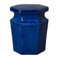 Hex Garden Stool/Table with a Blue Glaze