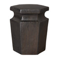 Hex Garden Stool/Table with a Metallic Glaze