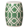 Labyrinth Garden Stool/Table with a Meadow Green Glaze