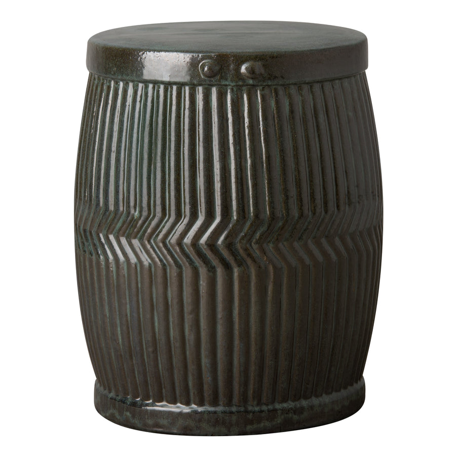 Large Dolly Tub Garden Stool/Table with a Green Kelp Glaze
