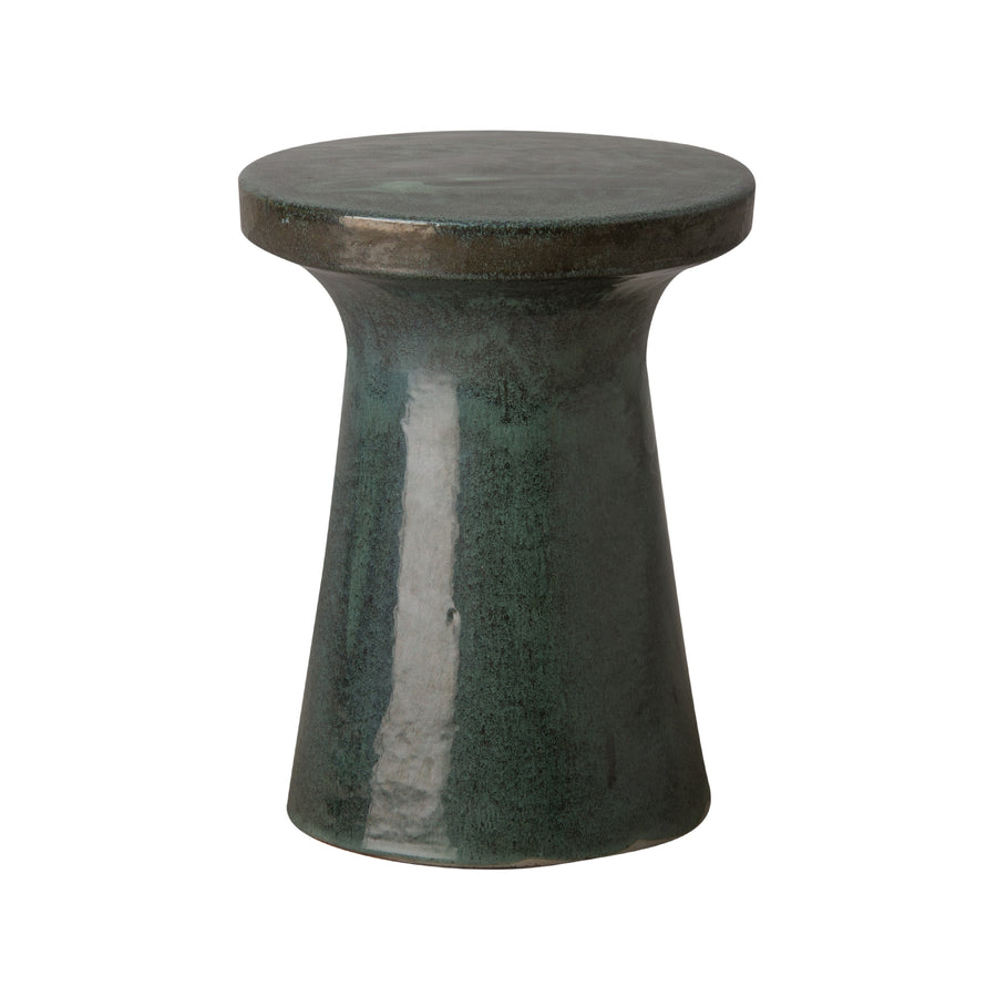 Plateau Garden Stool/Table with a Green Kelp Glaze