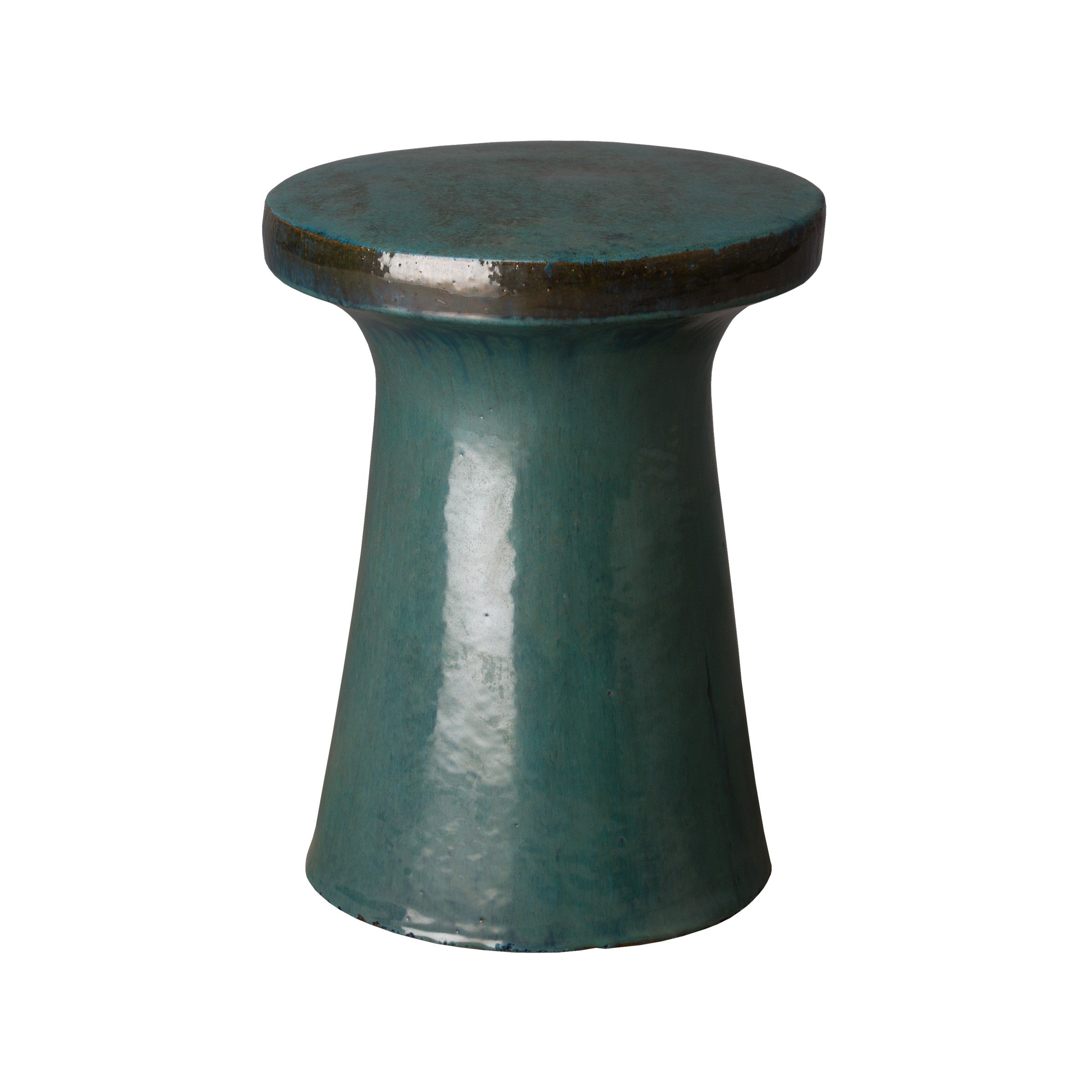Plateau Garden Stool/Table with a Turquoise Glaze