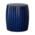 Pleated Garden Stool/Table with a Blue Glaze