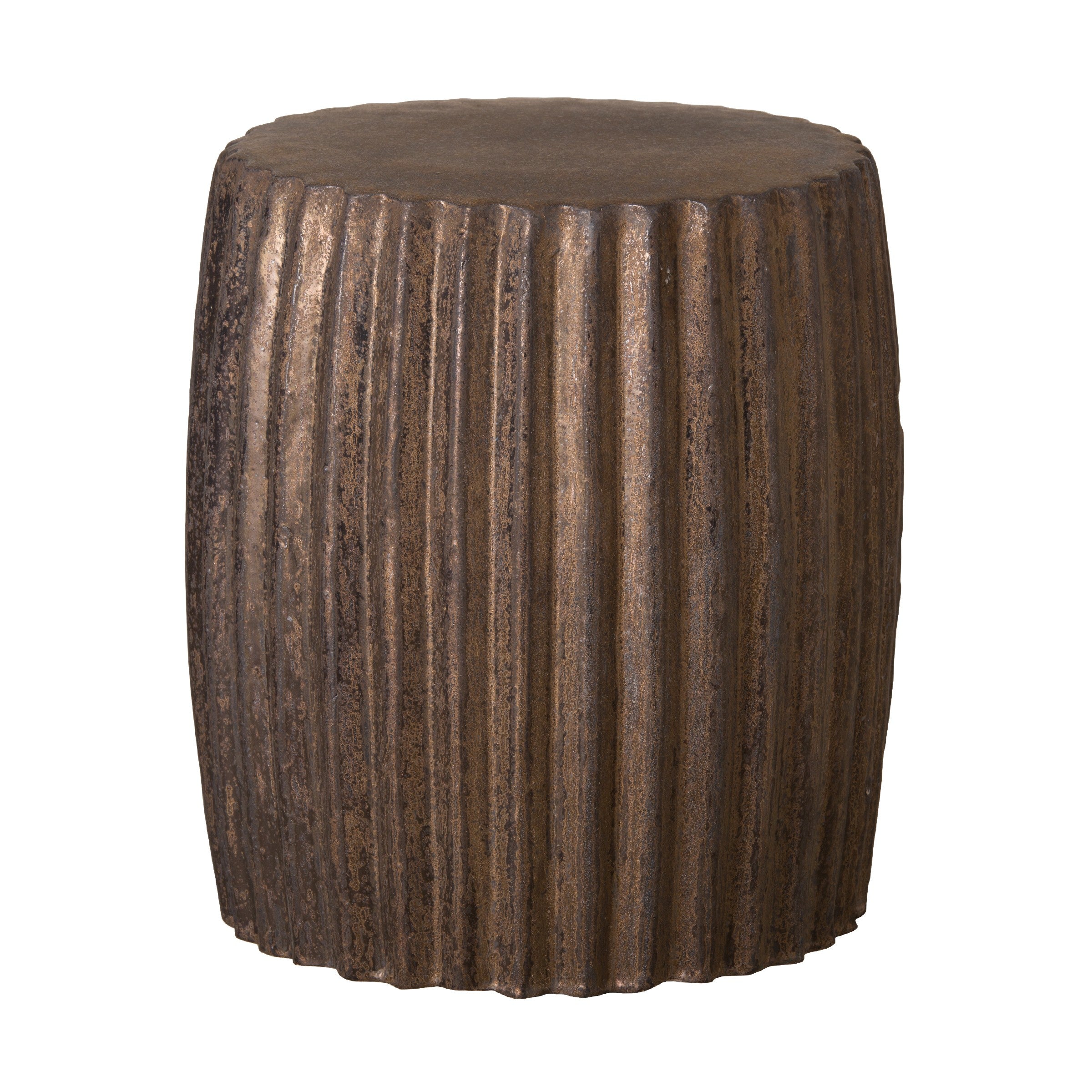 Pleated Garden Stool/Table with a Metallic Glaze