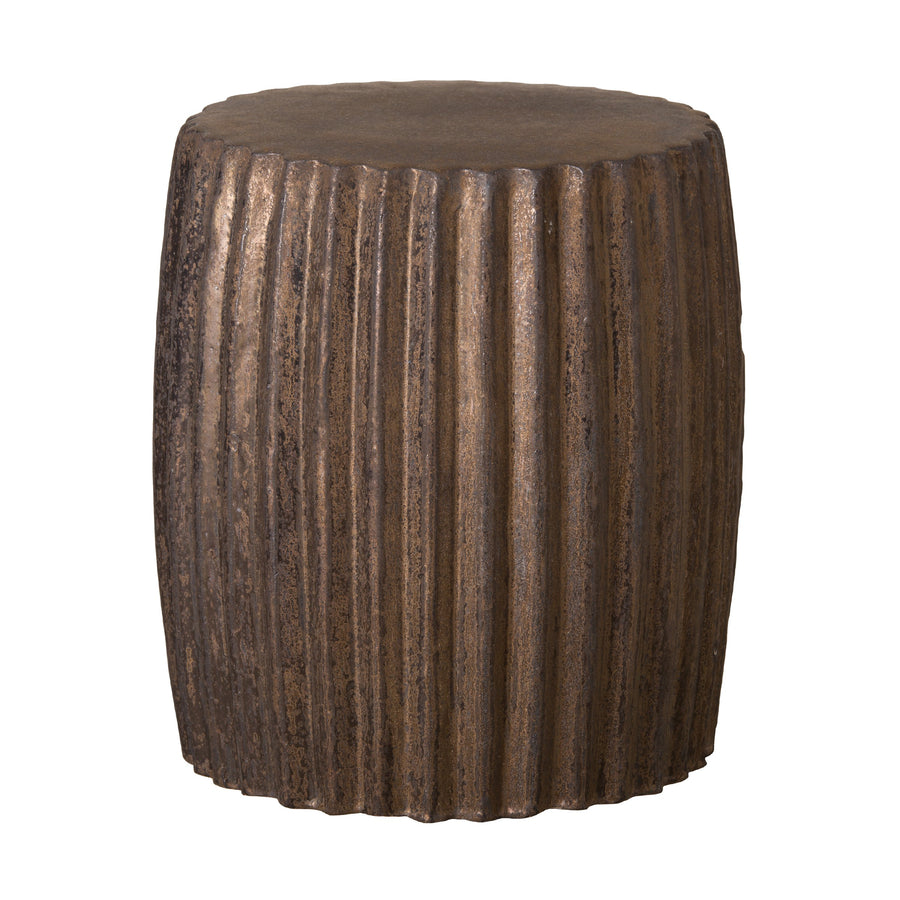 Pleated Garden Stool/Table with a Metallic Glaze