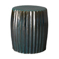 Pleated Garden Stool/Table with a Turquoise Glaze