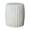 Pleated Garden Stool/Table with a Milk White Glaze