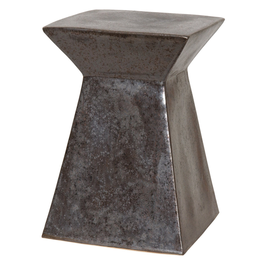 Upright Garden Stool with a Gunmetal Glaze